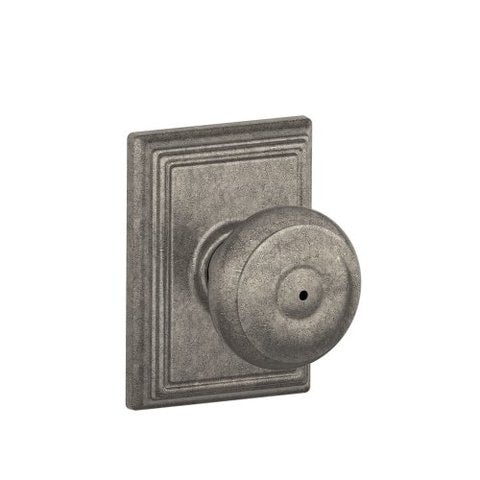 Schlage F40 Geo 621 Add Lock Company F40Geo621Add Addison Collection Georgian Privacy Knob, Distressed Nickel