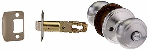 Schlage F40 And 626 16-080 10-027 Andover Bed And Bath Knob, Satin Chrome