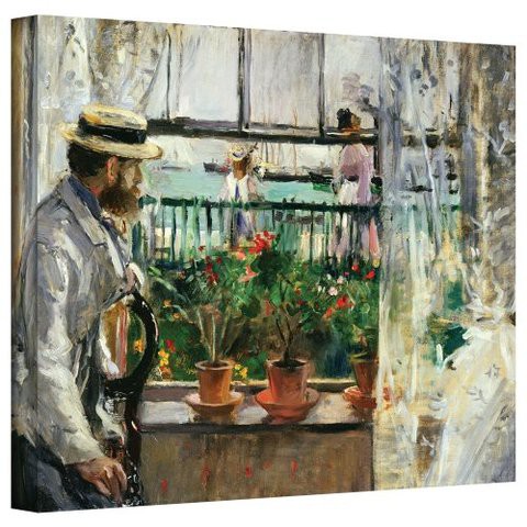 Artwall Eugene Manet On The Isle Of Wight Gallery Wrapped Canvas Artwork By Berthe Morisot, 14 By 18-Inch