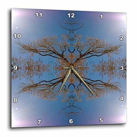 3Drose Dpp_39162_1 Sky Illuminated With Halos Of Pink And Vines In The Forefront Wall Clock, 10 By 10&quot;