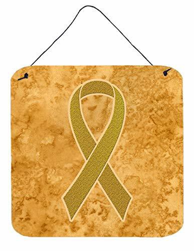 Caroline&#39;s Treasures An1209Ds66 Gold Ribbon For Childhood Cancers Awareness Wall Or Door Hanging Prints, 6X6, Multicolor