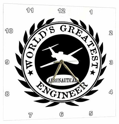 3Drose Worlds Greatest Aeronautical Engineer Award. Fun Job Pride Work Gifts - Wall Clock, 15 By 15-Inch (Dpp_165008_3)