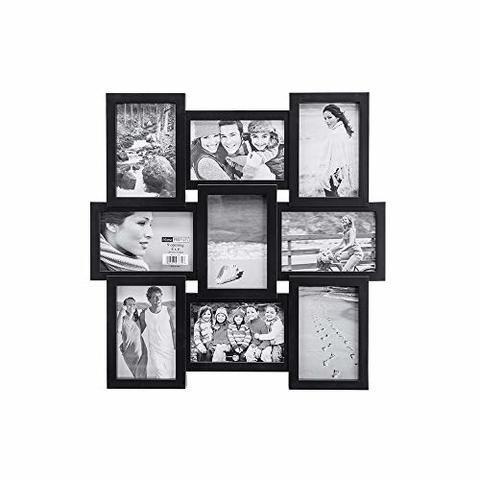 Malden 4X6 9-Opening Collage Picture Frame - Displays Nine 4X6 Pictures - Black