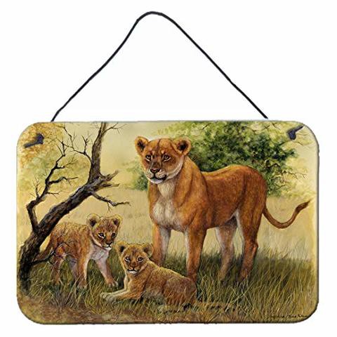 Caroline&#39;s Treasures Bdba0307Ds812 Lion And Cubs By Daphne Baxter Wall Or Door Hanging Prints, 8X12, Multicolor