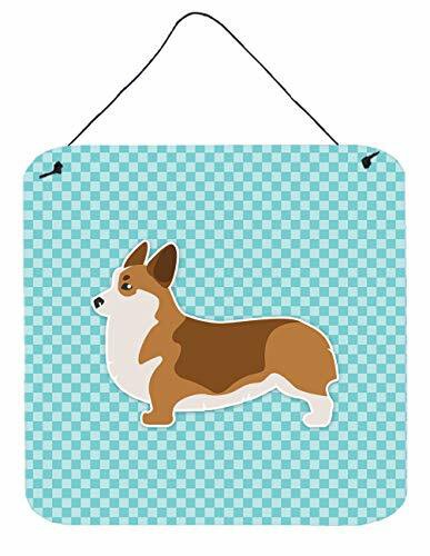 Caroline&#39;s Treasures Bb3720Ds66 Corgi Checkerboard Blue Wall Or Door Hanging Prints, 6X6, Multicolor