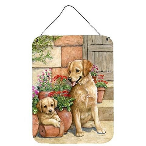 Caroline&#39;s Treasures Cdco0383Ds1216 Father And Son Yellow Labrador Wall Or Door Hanging Prints, 12X16, Multicolor