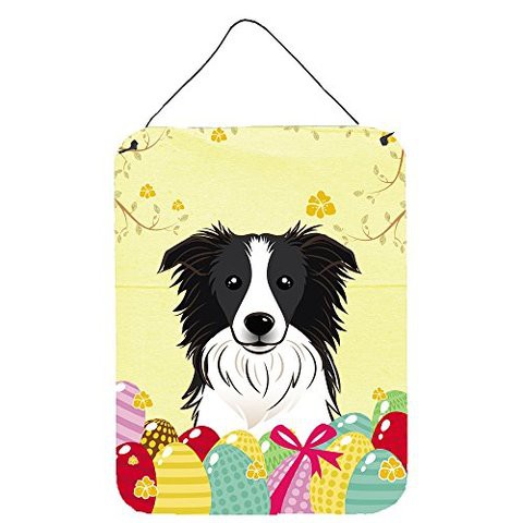 Caroline&#39;s Treasures Bb1923Ds1216 Border Collie Easter Egg Hunt Wall Or Door Hanging Prints, 12X16, Multicolor