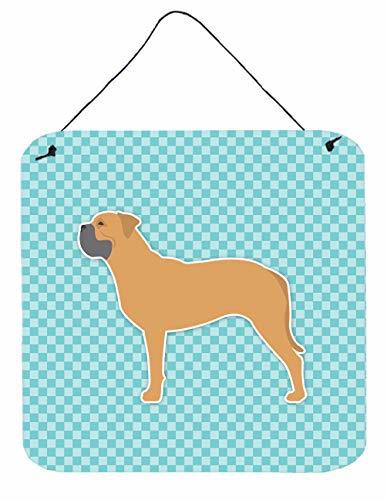 Caroline&#39;s Treasures Bb3771Ds66 Bullmastiff Checkerboard Blue Wall Or Door Hanging Prints, 6X6, Multicolor