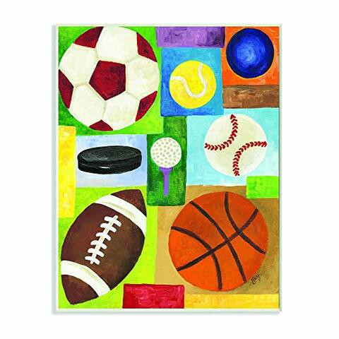 The Kids Room by Stupell Stupell Industries Multi-Sport Rectangle Wall Plaque, 10 X 15, Multi-Color