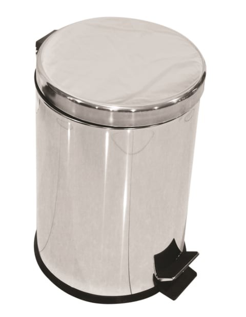 AKC Stainless Steel Dust Bin Metallic Silver 12L