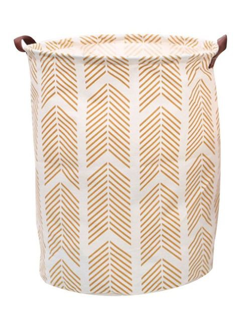 MissTiara Arrow Printed Rounded Storage Basket White/Orange 40x50centimeter