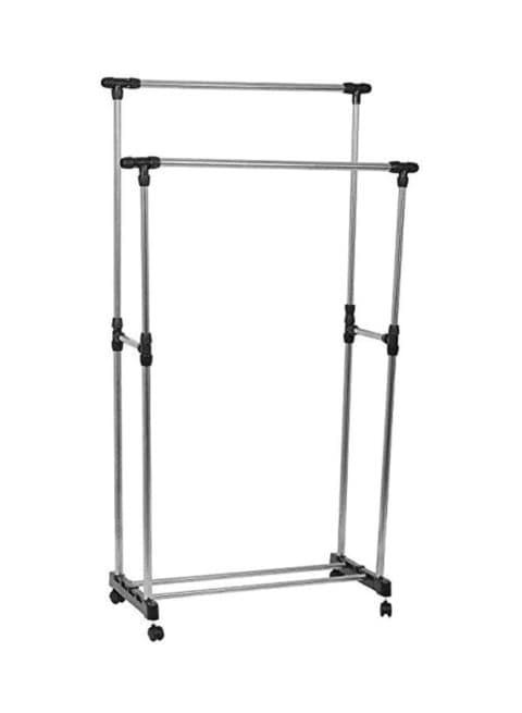 Generic Extendable Double Garment Rack Silver/Black