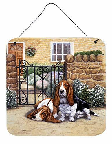 Caroline&#39;s Treasures Bdba0312Ds66 Basset Hound At The Gate Wall Or Door Hanging Prints, 6X6, Multicolor