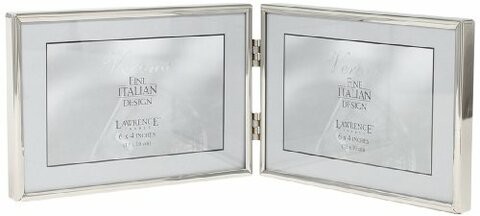 Lawrence Frames Hinged Double Simply Metal Picture Frame, 6 By 4-Inch, Silver