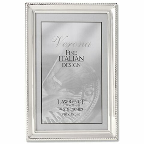 Lawrence Frames Polished Silver Plate 4X6 Picture Frame - Bead Border Design