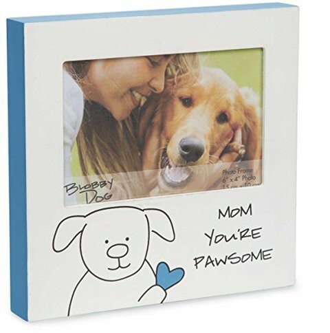 Pavilion Gift Company Blobby Dog - Mom You&#39;Re Pawesome Blue Self Standing 4X6 Picture Frame