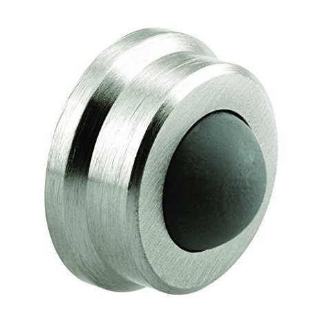 Prime-Line J 4647 Wall Stop, 1 In. Outside Diameter, Cast Brass, Brushed Chrome W/Rubber Bumper