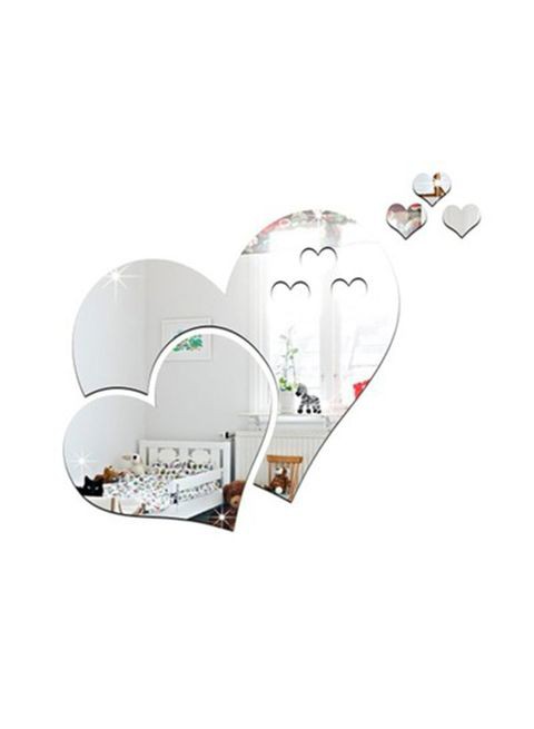 Generic Heart Removable Mordern Acrylic Mirror Wall Sticker Multicolour