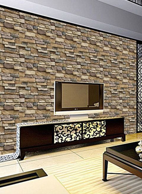 Generic Brick Pattern Glue Wallpaper Multicolour 45X100cm