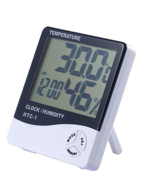 Generic Table Alarm Clock With Thermometer And Hygrometer White/Black