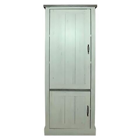 Homes R Us Emily Collection Curio Cabinet With Wooden Door 72x46x191cm Grey