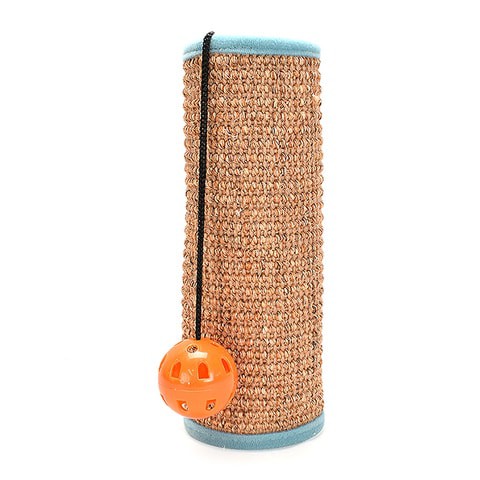 Generic-Cat Scratcher Post Scratching Mat with Bell Ball Wrap Around Pole Sisal Blanket Scratcher Cat Scratch Play Toy