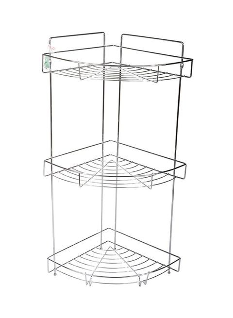 Delcasa 3 Layer Corner Rack Silver 31x21x58centimeter