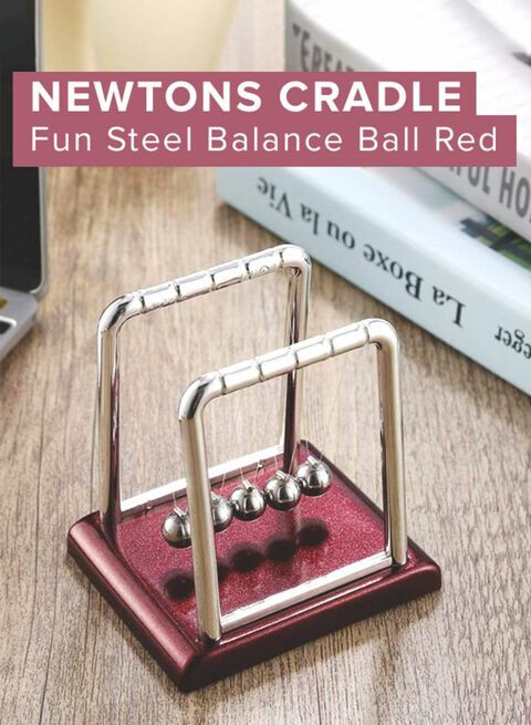 Generic Newtons Cradle Fun Steel Balance Ball Red