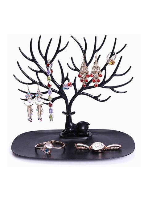 Lightweight Durable Jewellery Organizer Antler Tree Design Jewellery Shelf Black 25*14*22cm