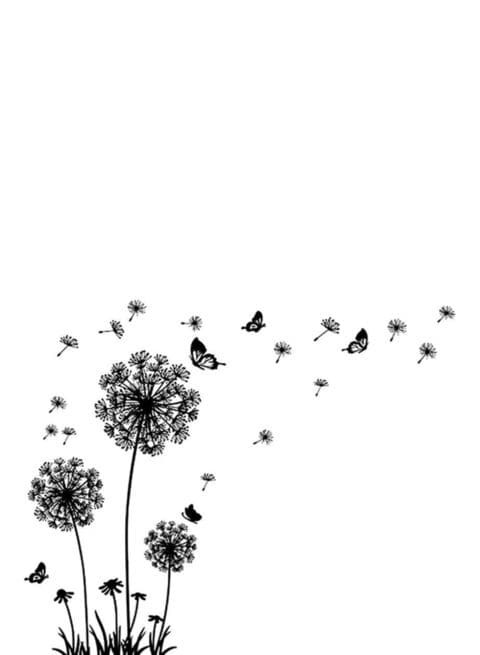 Generic Dandelion Pvc Wall Sticker Black 60X90cm