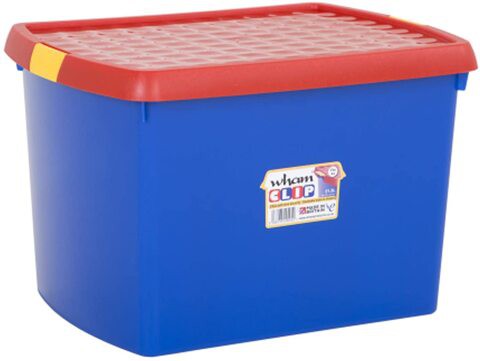 Wham 8.02 Clip Storage Box, Red/Blue, 26H X 29.5W X 39.5D cm