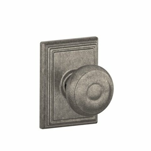 Schlage F10Geo621Add Addison Collection Georgian Passage Knob, Distressed Nickel