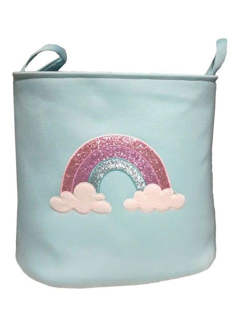 MissTiara Rainbow Printed Storage Basket Blue/Red/Green 40x33x40centimeter