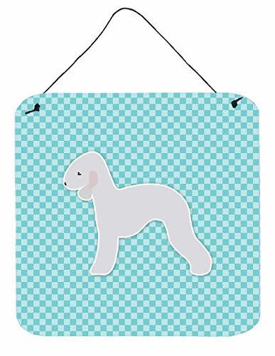 Caroline&#39;s Treasures Bb3694Ds66 Bedlington Terrier Checkerboard Blue Wall Or Door Hanging Prints, 6X6, Multicolor