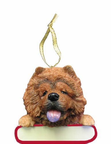 E&amp;S Pets Chow Ornament &quot;Santa&#39;s Pals&quot; With Personalized Name Plate A Great Gift For Chow Lovers