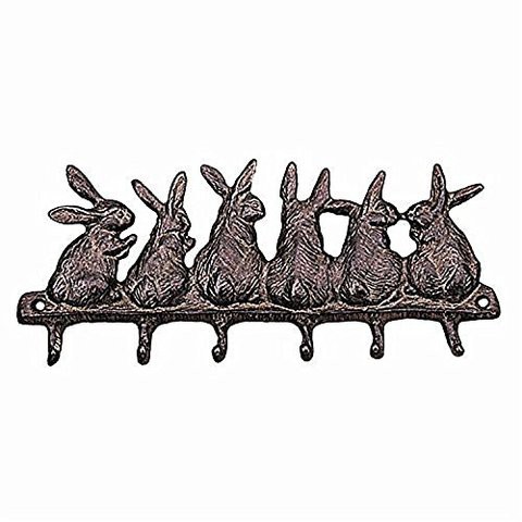 Spi Home Seven Bunny Key Ring Hooks - Screws Included