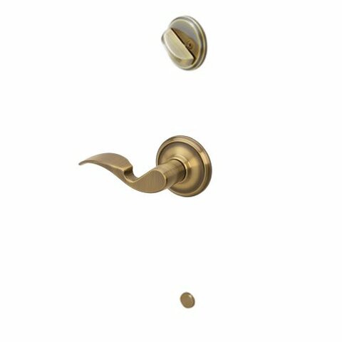 Schlage F59 Ava 609 Rh Avanti Interior Right-Handed Lever With Deadbolt, Antique Brass (Interior Half Only)