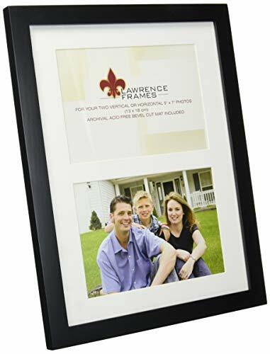 Lawrence Frames Black Wood Double 5 By 7 Matted Picture Frame