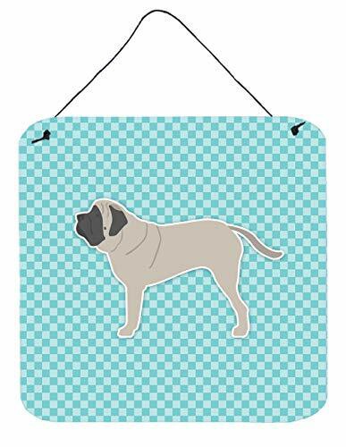 Caroline&#39;s Treasures Bb3756Ds66 English Mastiff Checkerboard Blue Wall Or Door Hanging Prints, 6X6, Multicolor