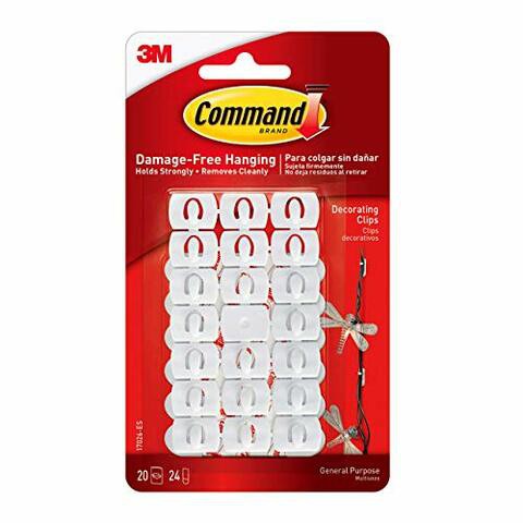 Command Light Clips, White, White, Decorate Damage-Free (17026-Es), 20 Clips