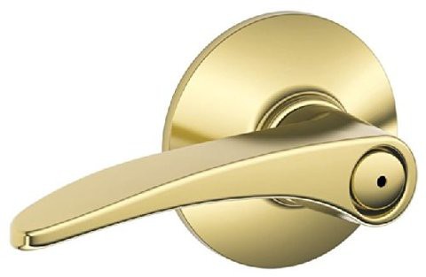 Schlage F40Mnh605 Manhattan Privacy Lever, Bright Brass