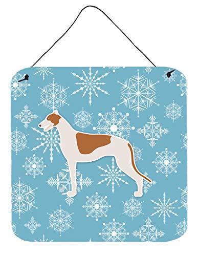 Caroline&#39;s Treasures Bb3505Ds66 Winter Snowflake Greyhound Wall Or Door Hanging Prints, 6X6, Multicolor