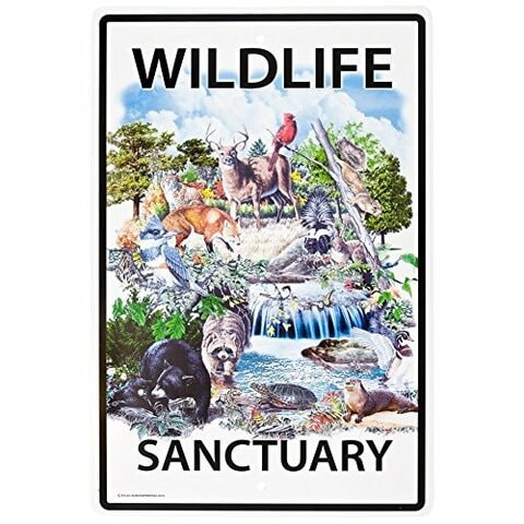 Crossings Crosswalks Wildlife Sanctuary 10&quot; X 15&quot; Aluminum Sign (Ws045)