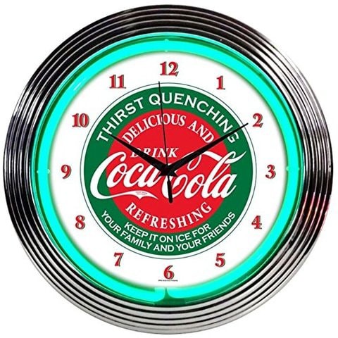 Neonetics Drinks Coca Cola Evergreen Neon Wall Clock, 15&quot;