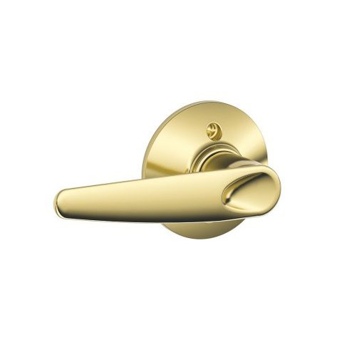 SCHLAGE Jazz Lever Non-Turning Lock, Bright Brass (F170 Jaz 605)