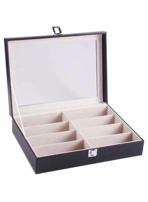 East Lady 8-Slot Handmade Acrylic Plate Glass Window Leather Sunglass Storage Box 132.68123740.18