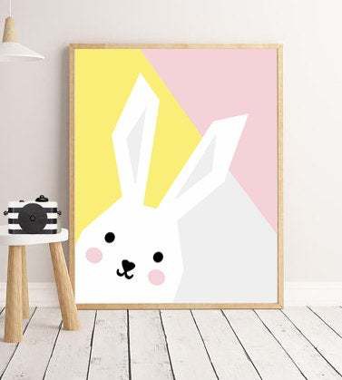 Sweet Pea Abstract Bunny Wall Art Print