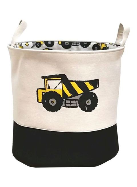 MissTiara Printed Storage Basket Black/White/Yellow 40x33x40centimeter