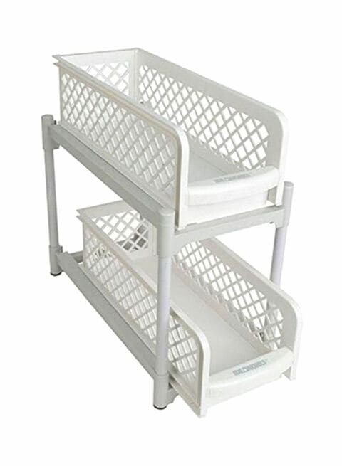 2-Tier Portable Storage Basket 15x13x5.75inch