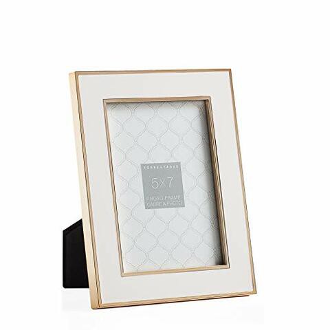 Torre &amp; Tagus Regis Trim Enamel Frame, 5 X 7, Gold/White